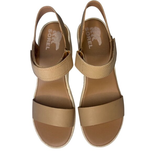 Sorel Cameron Flatform Wedge Sandal Beige Size 10 - Picture 11 of 12